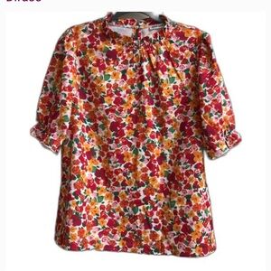 NWOT DIRASS Floral Women's Top - Red, Orange, Green size S